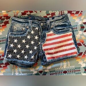 Miss Me American flag jean shorts
